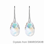 ต่างหู 18k Platinum Plated ประดับสวารอฟสกี้คริสตัลดีไซน์หยดน้ำ สวยมากค่ะ