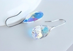 ต่างหู 18k Platinum Plated ประดับสวารอฟสกี้คริสตัลดีไซน์หยดน้ำ สวยมากค่ะ