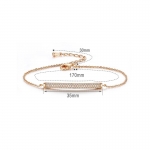 สร้อยข้อมือทองพิ้งโกล์ว 18K Pink Gold Plated ตกแต่งด้วยเพชร CZ ดีไซน์หรู เปล่งประกาย