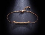สร้อยข้อมือทองพิ้งโกล์ว 18K Pink Gold Plated ตกแต่งด้วยเพชร CZ ดีไซน์หรู เปล่งประกาย