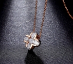 สร้อยคอทองพิ้งค์โกล์ว 18k พร้อมจี้ห้อยคอเพชร CZ เกรด AAA สวยมากค่ะ