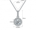 สร้อยคอ 18k Platinum Plated พร้อมจี้ห้อยคอประดับเพชร CZ สุดหรู
