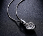 สร้อยคอ 18k Platinum Plated พร้อมจี้ห้อยคอประดับเพชร CZ สุดหรู