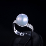 แหวน 18k Platinum Plated ประดับเพชร CZ และหัวแหวนทุกสังเคราะห์
