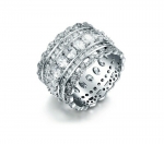 แหวนทองคำขาว 18k White Gold Plated ประดับเพชร CZ รอบชิ้น สวยหรูมากค่ะ