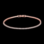 สร้อยข้อมือทองพิ้งค์โกล์ว 18k Pink Gold Plated ประดับเพชร CZ ทั้งชิ้น
