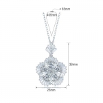 สร้อยคอทองคำขาว 18k white gold พร้อมจี้ห้อยคอเพชร CZ สวยหรู