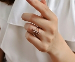 แหวนทองพิ้งค์โกล์ว 18K ดีไซน์เก๋ ทันสมัย สวยมากค่ะ