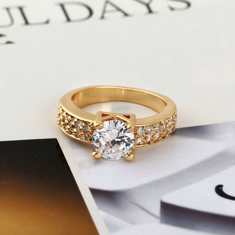 แหวนทอง 18K Gold Filled ประดับเพชร CZ สุดหรู สวยมากค่ะ