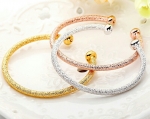 ราคาต่อชิ้น กำไลข้อมือทอง 18k gold / white gold/ rose gold plated แบบขัดทราย