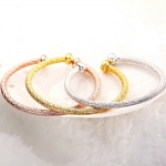 ราคาต่อชิ้น กำไลข้อมือทอง 18k gold / white gold/ rose gold plated แบบขัดทราย