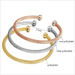 ราคาต่อชิ้น กำไลข้อมือทอง 18k gold / white gold/ rose gold plated แบบขัดทราย