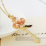 สร้อยคอทอง 14k gold plated พร้อมจี้ห้อยคอเพชร CZ สีสวย เปล่งประกาย