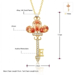 สร้อยคอทอง 14k gold plated พร้อมจี้ห้อยคอเพชร CZ สีสวย เปล่งประกาย