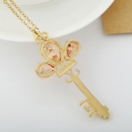 สร้อยคอทอง 14k gold plated พร้อมจี้ห้อยคอเพชร CZ สีสวย เปล่งประกาย