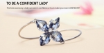 กำไลข้อมือ Platinum Plated ประดับออสเตรียคริสตัลแท้จากสวารอฟสกี้