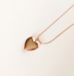 สร้อยคอทองพิ้งค์โกล์ว 18KGP Stamped พร้อมจี้ล็อกเก็ตใส่รูปได้รูปหัวใจ