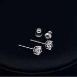 ต่างหูทองคำขาว 18k white gold ประดับเพชร 0.5 ct. ขนาด 5 มม.