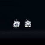 ต่างหูทองคำขาว 18k white gold ประดับเพชร 0.5 ct. ขนาด 5 มม.