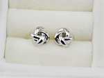 ต่างหูทองคำขาว 18k white gold plated ดีไซน์เก๋