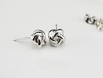 ต่างหูทองคำขาว 18k white gold plated ดีไซน์เก๋