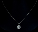 สร้อยคอทองคำขาว 18k white gold พร้อมจี้ห้อยคอเพชร CZ ดีไซน์ยอดนิยม