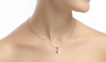 สร้อยคอทองคำขาว 18k white gold พร้อมจี้ห้อยคอเพชร CZ ดีไซน์ยอดนิยม