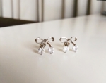 ต่างหู 18k Platinum Plated ประดับเพชร CZ เปล่งประกาย น่ารักมากค่ะ