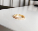 แหวนทอง 18K Champagne Gold Plated ประดับเพชร CZ สองแถวรอบวง