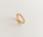แหวนทอง 18K Champagne Gold Plated ประดับเพชร CZ สองแถวรอบวง