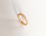 แหวนทอง 18K Champagne Gold Plated ประดับเพชร CZ สองแถวรอบวง