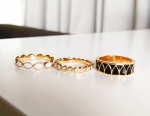 เซ็ตแหวนแฟชั่น 3 วง ประดับด้วยคริสตัลและเคลือบ enamel สวยหรู