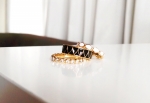 เซ็ตแหวนแฟชั่น 3 วง ประดับด้วยคริสตัลและเคลือบ enamel สวยหรู