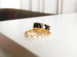 เซ็ตแหวนแฟชั่น 3 วง ประดับด้วยคริสตัลและเคลือบ enamel สวยหรู