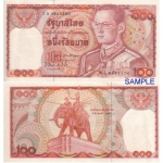 ธนบัตร 100 บาท แบบ 12 หลังช้างแดง ไม่ผ่านการใช้ (UNC)