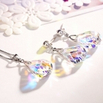 ชุดเครื่องประดับสร้อยคอต่างหู 18k platinum plated ประดับสวารอฟสกี้คริสตัลแท้