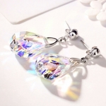ชุดเครื่องประดับสร้อยคอต่างหู 18k platinum plated ประดับสวารอฟสกี้คริสตัลแท้