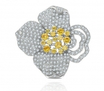 เข็มกลัดติดเสื้อเพชร CZ คุณภาพเยี่ยมบนตัวเรือน 18k platinum plated สุดหรู