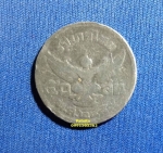 เหรียญ 50 สตางค์ รัชกาลที่ 8 รัฐบาลไทย พ.ศ.2489 (ผ่านการใช้งาน)