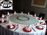 Trp.ทีอาร์พี ชุด กระจก จานหมุน โต๊ะจีน เลซี่ ซูซาน Lazy Susan LZ18 G80