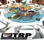 Trp.ทีอาร์พี ชุด กระจก จานหมุน โต๊ะจีน เลซี่ ซูซาน Lazy Susan LZ18 G80