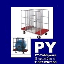 รถเข็นกระจก,รถเข็นเก็บกระจก Lazy susan trolley,Made In Thailand,Stainless ขนาด L