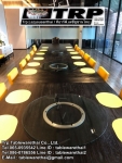 โต๊ะกลม โต๊ะจีน ขนาด 150 cm.นั่ง 8 คน โต๊ะกลม พับครึ่ง มีล้อ,หน้าขาวโฟเมการ์,ขาเหล็กชุปโครเมี่ยม,โต๊