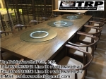 โต๊ะกลม โต๊ะจีน ขนาด 200 cm.นั่ง 14 คน โต๊ะกลม พับครึ่ง มีล้อ,หน้าขาวโฟเมการ์,ขา