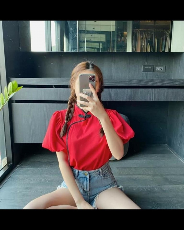 เสื้อคอจีนแขนฟักทอง